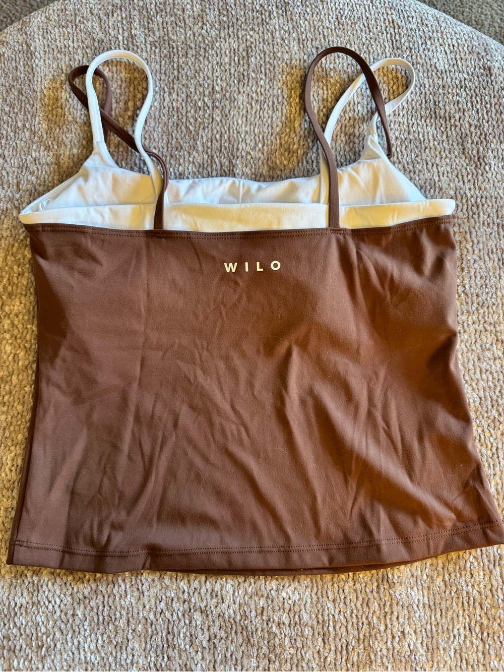 Wilo brown and white double lined tank top - Picture 2 of 4